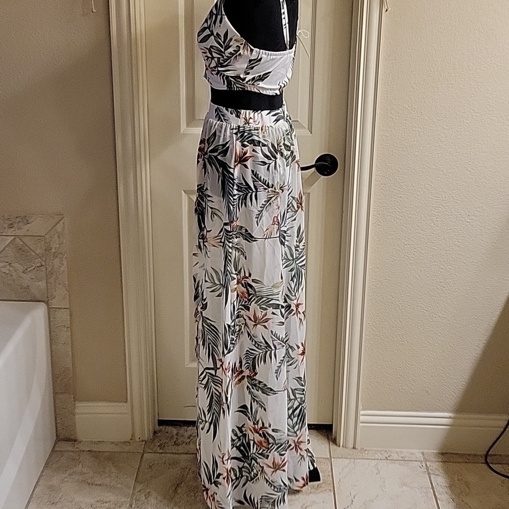 Tropical Floral Maxi Dress 2 Piece NWT - Picture 9 of 15